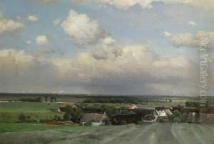 "weite Stimmungsvolle Landschaft" Mit Blick Auf Munchen by Paul-Wilhelm Keller-Reutlingen