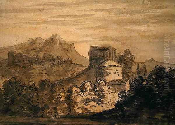 Mountainous Landscape with Italianate Buildings - view 1