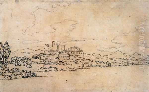 Italian Landscape with Domed Building 2 - view 1