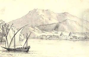The Isle of Elba from the sea, Italy by Alexander Cozens