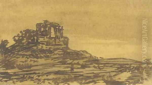 A castle in a landscape - view 1