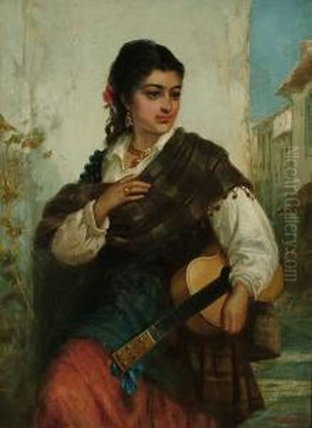 A Spanish Girl With A Guitar - view 1