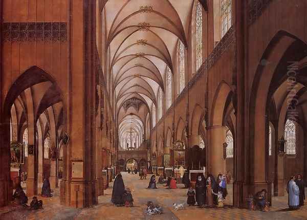 The Interior of the Cathedral of Antwerp - view 1