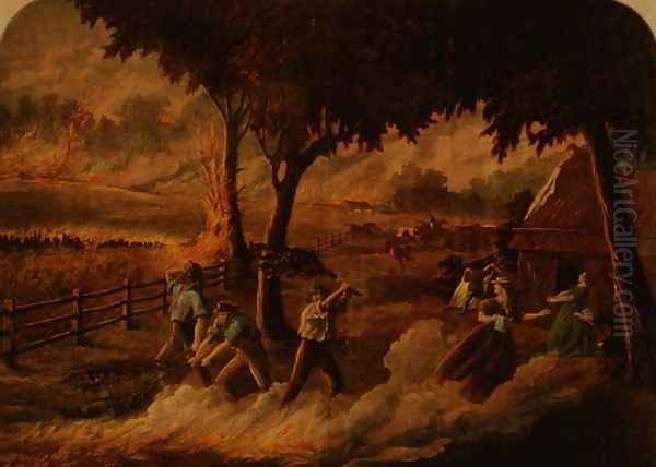 Bush fire in Australia c. 1880 - view 1