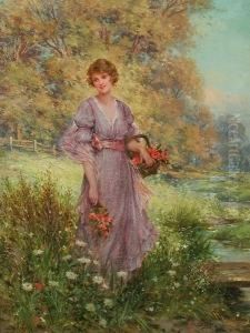 Gathering Harebells by Sydney Percy Kendrick