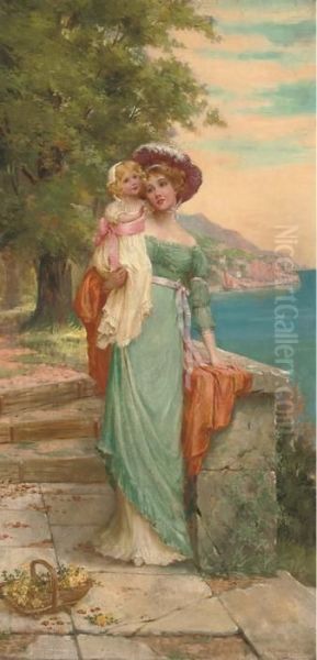 Gathering Flowers On The Path To The Sea - view 1