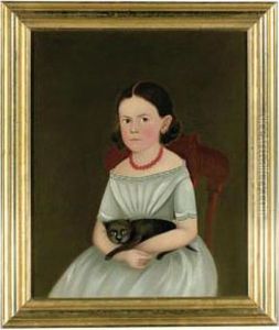 A Little Girl With Her Black Cat