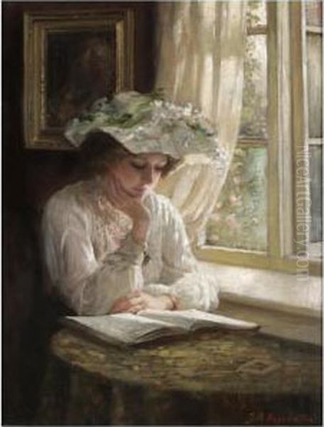 Lady Reading By A Window - view 1