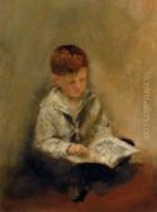 Boy Reading by Thomas Benjamin Kennington