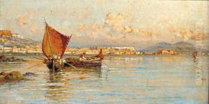 Fishing boats in the Bay of Naples 2 by Giuseppe Carelli