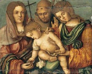 The Christ Child between Sts Catherine, Francis and Elizabeth of Hungary by Francesco Da Cotignola (see Zaganelli, Francesco di Bosio)