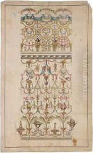Etude De Decoration Murale En Grotesque by William Kent
