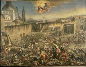 The Marketplace in Naples During the Plague of 1656 (2) by Carlo Coppola