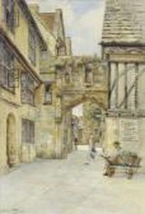 Fritz Althaus The Cathedralclose, With Figures