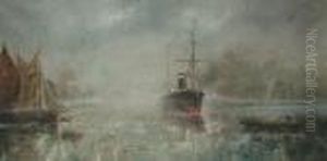 Shipping Off A Coast by George Cochrane Kerr