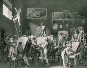 The Studio of Jacques Louis David (1748-1825) by Jean Henri Cless