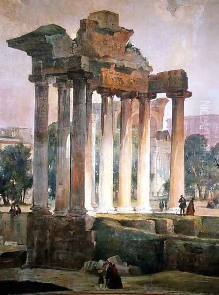 The Ruined Temple of Saturn in The Roman Forum - view 1