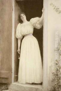 Waiting from L Estampe Moderne 1896 by Louis-Joseph-Raphael Collin