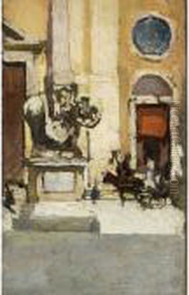 Bernini Monument In Front Of "santa Maria Sopra Minerva", Piazza Della Minerva, Rome - view 1