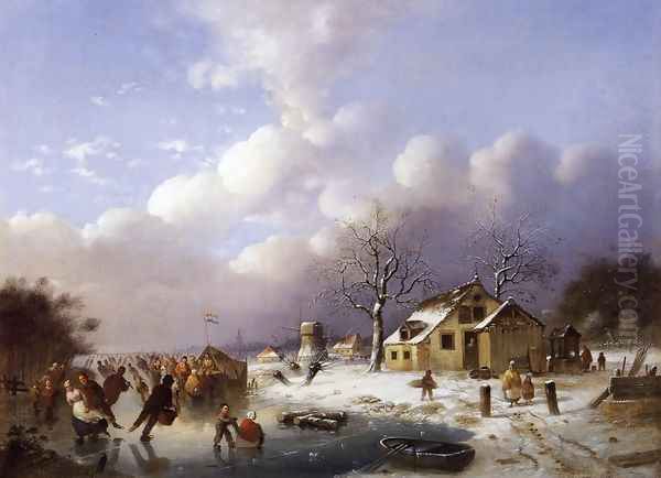 Skating Scene in Holland - view 1