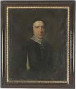 Portrait Of A Gentleman, 
Bust-length, In A Blue Coat With White Collar And Slashed Sleeves, 
Feigned Oval