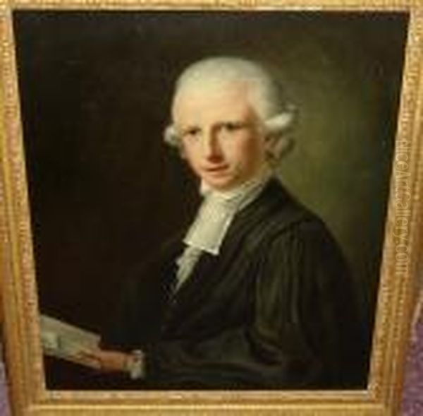 Portrait Of A Gentleman, Half Length In Doctoral Robes, Holding A Book - view 1