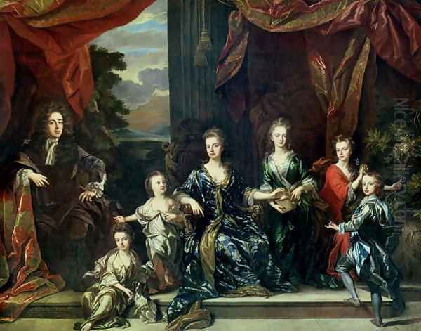 John Churchill (1650-1722) 1st Duke of Marlborough and Sarah (1660-1744) Duchess of Marlborough with their children - view 1
