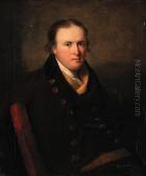 Portrait Of A Gentleman, Half-length, In A Brown Coat - view 1