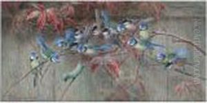 Blue Tits by Johan Gerard Keulemans