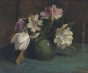 Pink And White Rhododendrons by Jacob Simon Hendrik Kever