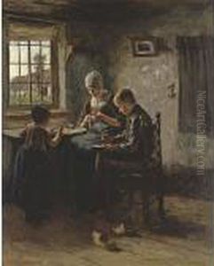 Peeling Potatoes by Jacob Simon Hendrik Kever
