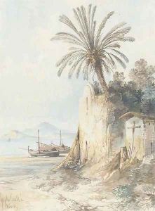 On the waterfront at Naples by Consalvo Carelli