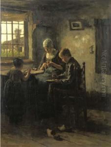 Binnenhuisje: Suppertime, Laren by Jacob Simon Hendrik Kever