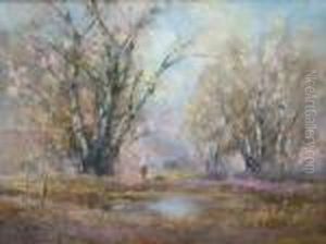Figure In A Wood In Springtime by Lazlo Kezdy Kovacs