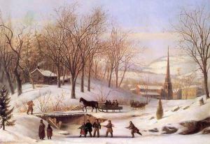 Snow Scene at Utica by John Carlin