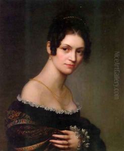 Portrait of a Lady Wearing a Flowered Shawl