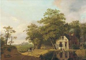 On a country road by Jan Gerardus Casteelen
