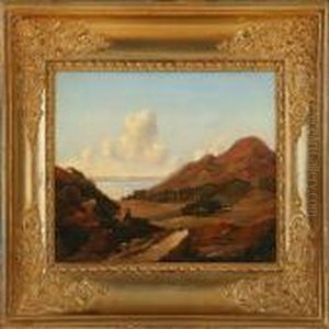Mountainous Landscape With A View To A Fiord With Sailing Ships Mountainous Landscape With A View To A Fiord With Sailing Ships