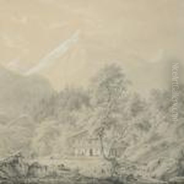 Landscape With Cottage And People - view 1