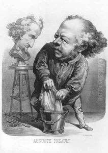 Auguste Preault (1809-79), caricature from 'Le Boulevard', 1862 by Etienne Carjat