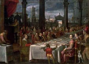 Wedding banquet of Grand Duke Ferdinand I of Tuscany 1549-1600, 1590 by Domenico Cresti (see Passignano)