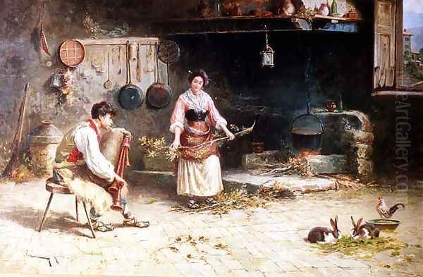 Italian Interior with Two Figures - view 1