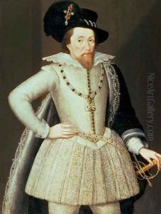 James I, half-length portrait by John de, the Elder Critz