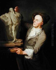 Louis-Francois Roubiliac (1695-1762) Modelling his Monument to Shakespeare by Adrien Carpentiers