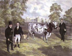 Sir Charles Morgan presenting King William IV with a Shorthorn Bull at Tredegar Castle, Monmouth, 1836 by J.H. Carter