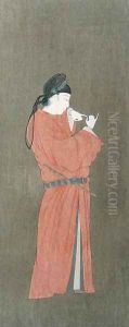Portrait of Emperor Huan, from 'The Kokka' magazine, 1895-96 by Shun-Chu Chien