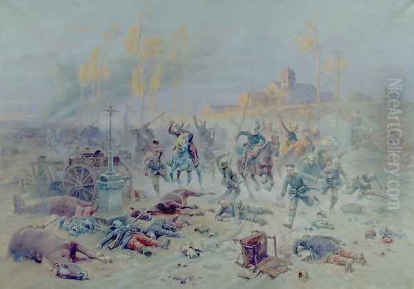 The Charge of French Soldiers at the Battle of the Marne, 8th or 9th September 1914, 1915 - view 1