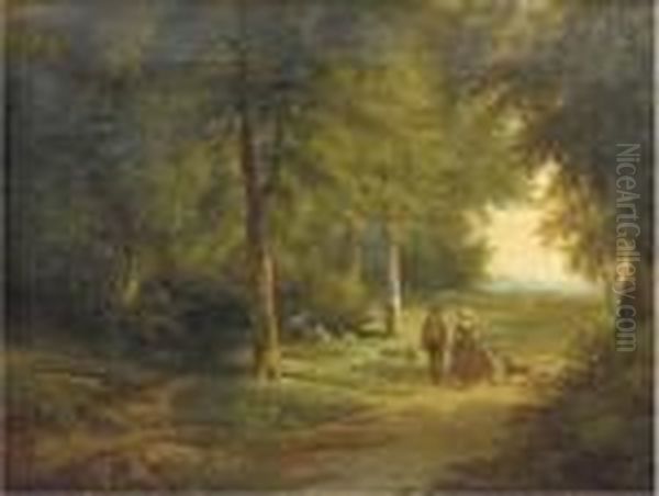 Chatting On A Forest Path - view 1