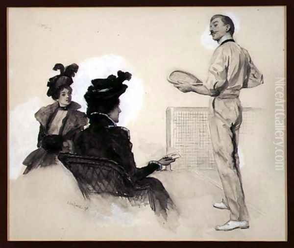 It was Out! Two Women Watching a Man Play Tennis, 1898 - view 1