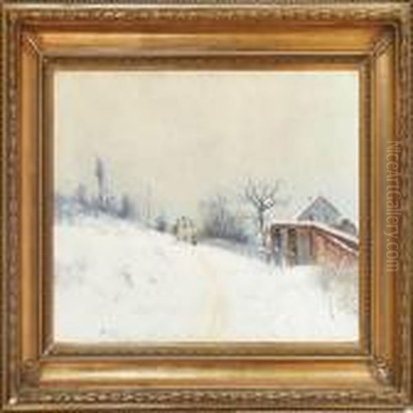 Snowscape With Houses At A Road - view 1